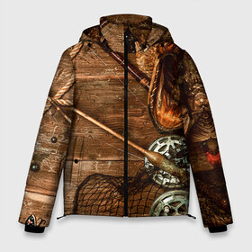 Мужская зимняя куртка 3D с принтом Рыбацкий стол в Тюмени, верх — 100% полиэстер; подкладка — 100% полиэстер; утеплитель — 100% полиэстер | длина ниже бедра, свободный силуэт Оверсайз. Есть воротник-стойка, отстегивающийся капюшон и ветрозащитная планка. 

Боковые карманы с листочкой на кнопках и внутренний карман на молнии. | грузило | карась | лодка | окунь | природа | река | рыбак | рыболов | снасти | туризм | щука