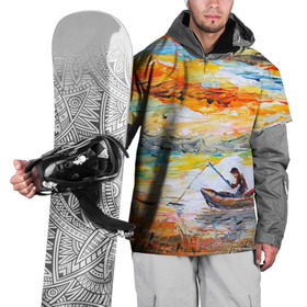 Накидка на куртку 3D с принтом Рыбак на лодке в Тюмени, 100% полиэстер |  | грузило | карась | лодка | окунь | природа | река | рыбак | рыболов | снасти | туризм | щука