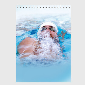 Скетчбук с принтом Michael Phelps в Тюмени, 100% бумага
 | 48 листов, плотность листов — 100 г/м2, плотность картонной обложки — 250 г/м2. Листы скреплены сверху удобной пружинной спиралью | 