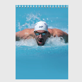Скетчбук с принтом Michael Phelps в Тюмени, 100% бумага
 | 48 листов, плотность листов — 100 г/м2, плотность картонной обложки — 250 г/м2. Листы скреплены сверху удобной пружинной спиралью | 