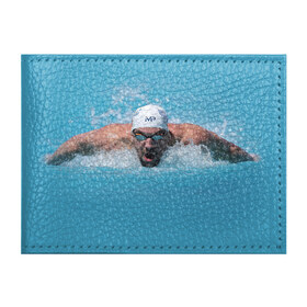 Обложка для студенческого билета с принтом Michael Phelps в Тюмени, натуральная кожа | Размер: 11*8 см; Печать на всей внешней стороне | 