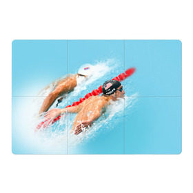 Магнитный плакат 3Х2 с принтом Michael Phelps в Тюмени, Полимерный материал с магнитным слоем | 6 деталей размером 9*9 см | Тематика изображения на принте: фелпс