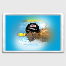 Магнит 45*70 с принтом Michael Phelps в Тюмени, Пластик | Размер: 78*52 мм; Размер печати: 70*45 | Тематика изображения на принте: 