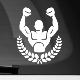Наклейка на автомобиль с принтом Боксер в Тюмени, ПВХ |  | boxing | sport | бокс | боксер | перчатки | спорт | удар
