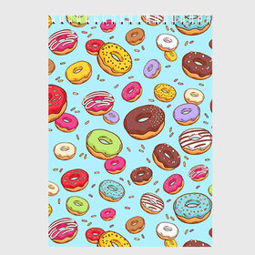 Скетчбук с принтом Пончики Пончики в Тюмени, 100% бумага
 | 48 листов, плотность листов — 100 г/м2, плотность картонной обложки — 250 г/м2. Листы скреплены сверху удобной пружинной спиралью | пончик