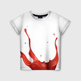 Детская футболка 3D с принтом Paint splash в Тюмени, 100% гипоаллергенный полиэфир | прямой крой, круглый вырез горловины, длина до линии бедер, чуть спущенное плечо, ткань немного тянется | 