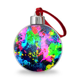 Ёлочный шар с принтом Пятна краски в Тюмени, Пластик | Диаметр: 77 мм | гранж | краска | новые | прикольные | текстуры | цветные