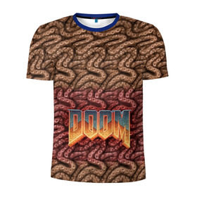 Мужская футболка 3D спортивная с принтом Doom (щупальца) в Тюмени, 100% полиэстер с улучшенными характеристиками | приталенный силуэт, круглая горловина, широкие плечи, сужается к линии бедра | Тематика изображения на принте: извилины | мозги | осьминог