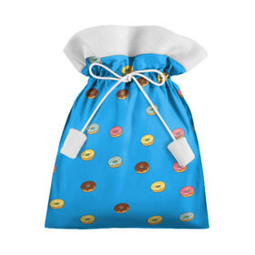 Подарочный 3D мешок с принтом Пончики в Тюмени, 100% полиэстер | Размер: 29*39 см | Тематика изображения на принте: donut | гомер | еда | пончики | симпсон | фаст