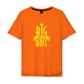 Мужская футболка хлопок Oversize с принтом Big Russian Boss в Тюмени, 100% хлопок | свободный крой, круглый ворот, “спинка” длиннее передней части | bigg | trap | биг | босс | рашн | рэп | трап | треп | трэп