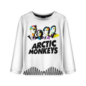 Детский лонгслив 3D с принтом Arctic Monkeys 2 в Тюмени, 100% полиэстер | длинные рукава, круглый вырез горловины, полуприлегающий силуэт
 | am | arctic | arctic monkeys | monkeys | rock | алекс тёрнер | амы | арктические мартышки | джейми кук | мартышки | мэтт хелдерс. ам | ник омэлли | ник о’мэлли | рок