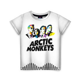Детская футболка 3D с принтом Arctic Monkeys 2 в Тюмени, 100% гипоаллергенный полиэфир | прямой крой, круглый вырез горловины, длина до линии бедер, чуть спущенное плечо, ткань немного тянется | am | arctic | arctic monkeys | monkeys | rock | алекс тёрнер | амы | арктические мартышки | джейми кук | мартышки | мэтт хелдерс. ам | ник омэлли | ник о’мэлли | рок