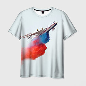Мужская футболка 3D с принтом Самолет Мчс 1 в Тюмени, 100% полиэфир | прямой крой, круглый вырез горловины, длина до линии бедер | Тематика изображения на принте: армия | армия россии | военная | военная техника | самолет | самолеты | техника