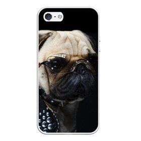 Чехол силиконовый для Телефон Apple iPhone 5/5S с принтом Бульдог в очках в Тюмени, Силикон | Область печати: задняя сторона чехла, без боковых панелей | бульдог в очках | домашнее | животное | клепки | кожа | металлист | очки | пес | прикол | рокер | собака | умный | ученый | французский