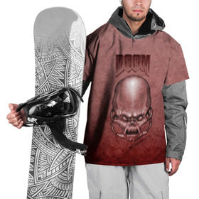 Накидка на куртку 3D с принтом Демон (Doom classic) в Тюмени, 100% полиэстер |  | Тематика изображения на принте: розовый | скелет | череп
