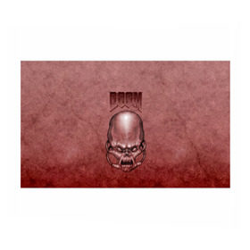 Бумага для упаковки 3D с принтом Демон (Doom classic) в Тюмени, пластик и полированная сталь | круглая форма, металлическое крепление в виде кольца | Тематика изображения на принте: розовый | скелет | череп