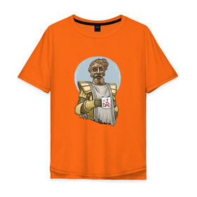 Мужская футболка хлопок Oversize с принтом Giant Dad в Тюмени, 100% хлопок | свободный крой, круглый ворот, “спинка” длиннее передней части | dark souls | praise the sun | you died | дарк соулс | темные души