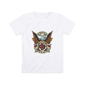 Детская футболка хлопок с принтом Eagles of Death Metal в Тюмени, 100% хлопок | круглый вырез горловины, полуприлегающий силуэт, длина до линии бедер | дэтметал | метал | мош | орлы
