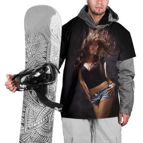 Накидка на куртку 3D с принтом Страстная девушка в Тюмени, 100% полиэстер |  | ветер | волосы | страстная девушка | фото. модель