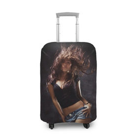 Чехол для чемодана 3D с принтом Страстная девушка в Тюмени, 86% полиэфир, 14% спандекс | двустороннее нанесение принта, прорези для ручек и колес | ветер | волосы | страстная девушка | фото. модель