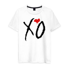 Мужская футболка хлопок с принтом XO в Тюмени, 100% хлопок | прямой крой, круглый вырез горловины, длина до линии бедер, слегка спущенное плечо. | Тематика изображения на принте: drake | the weeknd | xo