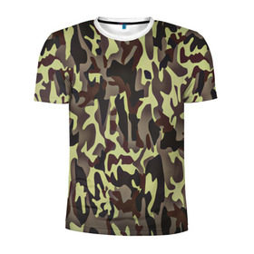 Мужская футболка 3D спортивная с принтом Камуфляжная форма в Тюмени, 100% полиэстер с улучшенными характеристиками | приталенный силуэт, круглая горловина, широкие плечи, сужается к линии бедра | camo | армия | камо