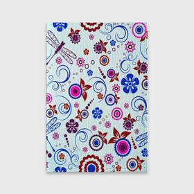 Обложка для паспорта матовая кожа с принтом Весенние узоры в Тюмени, натуральная матовая кожа | размер 19,3 х 13,7 см; прозрачные пластиковые крепления | абстракции | завитки | прикольные | текстуры | узор | цветы