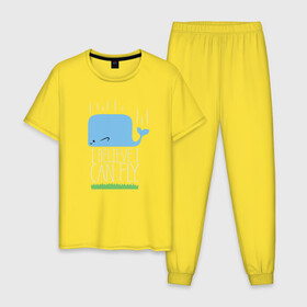 Мужская пижама хлопок с принтом Автостопом в Тюмени, 100% хлопок | брюки и футболка прямого кроя, без карманов, на брюках мягкая резинка на поясе и по низу штанин
 | Тематика изображения на принте: автостопом по галактике | кит
