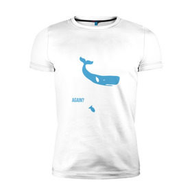 Мужская футболка премиум с принтом Again в Тюмени, 92% хлопок, 8% лайкра | приталенный силуэт, круглый вырез ворота, длина до линии бедра, короткий рукав | автостопом по галактике | кит