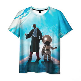 Мужская футболка 3D с принтом Автостопом по галактике в Тюмени, 100% полиэфир | прямой крой, круглый вырез горловины, длина до линии бедер | автостопом по галактике