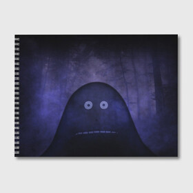 Альбом для рисования с принтом Мора в лесу в Тюмени, 100% бумага
 | матовая бумага, плотность 200 мг. | Тематика изображения на принте: глаза | лес | муми тролль | туман