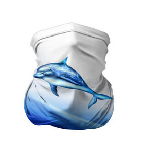 Бандана-труба 3D с принтом Дельфин в Тюмени, 100% полиэстер, ткань с особыми свойствами — Activecool | плотность 150‒180 г/м2; хорошо тянется, но сохраняет форму | дельфин | море | рыбка