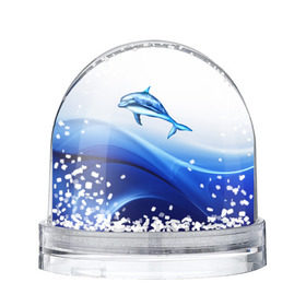 Водяной шар с принтом Дельфин в Тюмени, Пластик | Изображение внутри шара печатается на глянцевой фотобумаге с двух сторон | Тематика изображения на принте: дельфин | море | рыбка