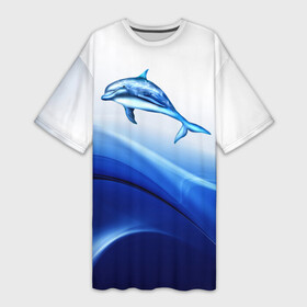 Платье-футболка 3D с принтом Дельфин в Тюмени,  |  | дельфин | море | рыбка