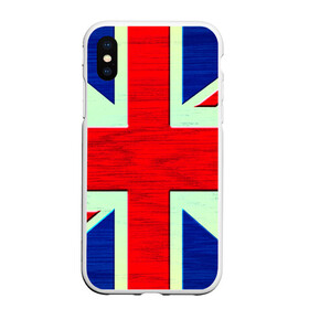 Чехол для iPhone XS Max матовый с принтом Англия в Тюмени, Силикон | Область печати: задняя сторона чехла, без боковых панелей | англия | модные | популярные | прикольные | стена | флаг