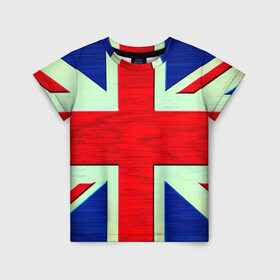 Детская футболка 3D с принтом Англия в Тюмени, 100% гипоаллергенный полиэфир | прямой крой, круглый вырез горловины, длина до линии бедер, чуть спущенное плечо, ткань немного тянется | Тематика изображения на принте: англия | модные | популярные | прикольные | стена | флаг