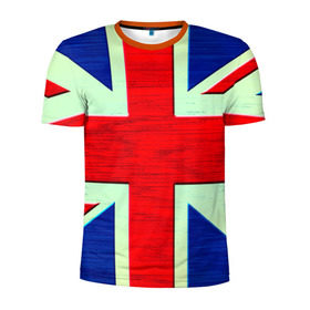 Мужская футболка 3D спортивная с принтом Англия в Тюмени, 100% полиэстер с улучшенными характеристиками | приталенный силуэт, круглая горловина, широкие плечи, сужается к линии бедра | англия | модные | популярные | прикольные | стена | флаг