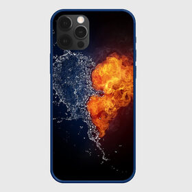 Чехол для iPhone 12 Pro с принтом Water and flames heart в Тюмени, силикон | область печати: задняя сторона чехла, без боковых панелей | Тематика изображения на принте: вода | огонь огонь и вода | пар | прикольное | разное | сердце