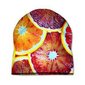 Шапка 3D с принтом Цитрус в Тюмени, 100% полиэстер | универсальный размер, печать по всей поверхности изделия | Тематика изображения на принте: апельсин | фрукты | цитрус