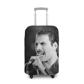 Чехол для чемодана 3D с принтом Фредди Меркьюри в Тюмени, 86% полиэфир, 14% спандекс | двустороннее нанесение принта, прорези для ручек и колес | freddie mercury | queen. | автор песен | британский | вокалист | певец | рок группа | фредди меркьюри