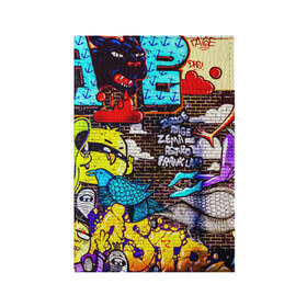 Обложка для паспорта матовая кожа с принтом Граффити в Тюмени, натуральная матовая кожа | размер 19,3 х 13,7 см; прозрачные пластиковые крепления | Тематика изображения на принте: арт | город | стена