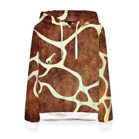 Женская толстовка 3D с принтом Жирафик в Тюмени, 100% полиэстер  | двухслойный капюшон со шнурком для регулировки, мягкие манжеты на рукавах и по низу толстовки, спереди карман-кенгуру с мягким внутренним слоем. | жираф | жирафик | текстуры