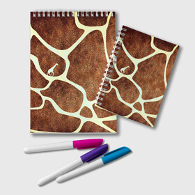 Блокнот с принтом Жирафик в Тюмени, 100% бумага | 48 листов, плотность листов — 60 г/м2, плотность картонной обложки — 250 г/м2. Листы скреплены удобной пружинной спиралью. Цвет линий — светло-серый
 | Тематика изображения на принте: жираф | жирафик | текстуры