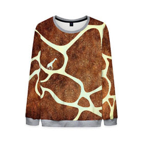 Мужской свитшот 3D с принтом Жирафик в Тюмени, 100% полиэстер с мягким внутренним слоем | круглый вырез горловины, мягкая резинка на манжетах и поясе, свободная посадка по фигуре | Тематика изображения на принте: жираф | жирафик | текстуры