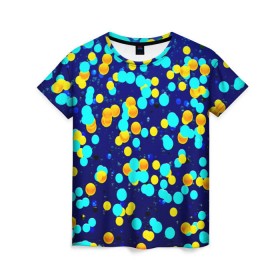 Женская футболка 3D с принтом Пузырьки в Тюмени, 100% полиэфир ( синтетическое хлопкоподобное полотно) | прямой крой, круглый вырез горловины, длина до линии бедер | buble | круги | популярные | прикольные | пузыри | яркие