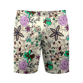 Мужские шорты 3D спортивные с принтом Цветочный фон в Тюмени,  |  | flower | весна | девушкам | жен | лето | прикольные | цветы