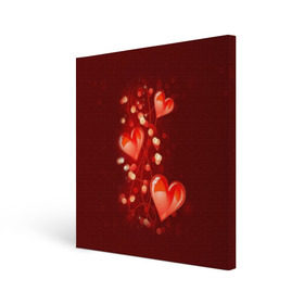 Холст квадратный с принтом Сердца в Тюмени, 100% ПВХ |  | love is | девушкам | любовь | сердца