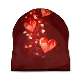 Шапка 3D с принтом Сердца в Тюмени, 100% полиэстер | универсальный размер, печать по всей поверхности изделия | love is | девушкам | любовь | сердца