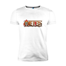 Мужская футболка премиум с принтом One Piece - logo Ace в Тюмени, 92% хлопок, 8% лайкра | приталенный силуэт, круглый вырез ворота, длина до линии бедра, короткий рукав | ван пис | лого | луффи | мугивара | пираты | эйс