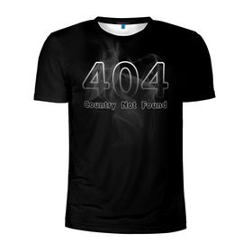 Мужская футболка 3D спортивная с принтом 404 в Тюмени, 100% полиэстер с улучшенными характеристиками | приталенный силуэт, круглая горловина, широкие плечи, сужается к линии бедра | 404 | страна 404